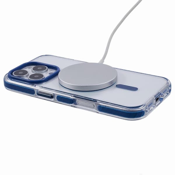 【BQ】Kompatibel med iPhone 16 Pro Max Transparent Deksel Kompatibel med MagSafe TPU+PC Bakside - Perfekt Style E
