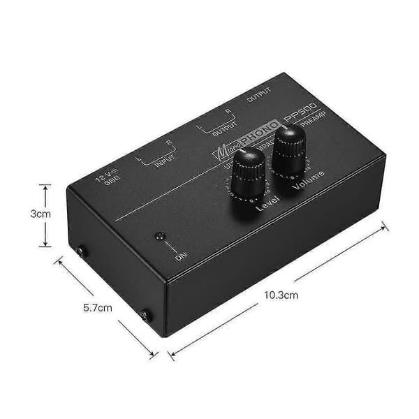 Ultrakompakt phono-forforsterker PP500 med diskantbalanse og volumjustering