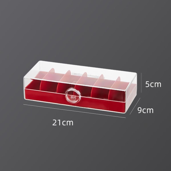 Datakabel förvaringsbox med cover Transparent fack Organizer för kontor hem platt användning Red
