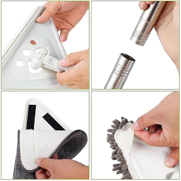 360degree Cleaning Mop Retractable Telescopic Glass Window Cleaning Mop With Long Handle