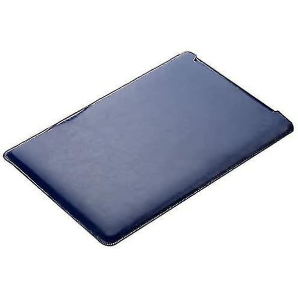 Mikrofiber læder laptop sleeve Slim Case Cover Luksus Pu læder taske Elagant beskyttelsescover Integreret musemåtte Kompatibel med Pro15.4, Navy Blu