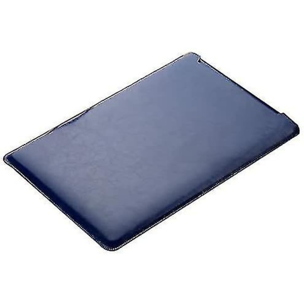 Mikrofiber lær laptop-sleeve Slim Deksel Luksus Pu-lærveske Elagant beskyttende deksel integrert musematte kompatibel med Pro15.4, Navy Blu