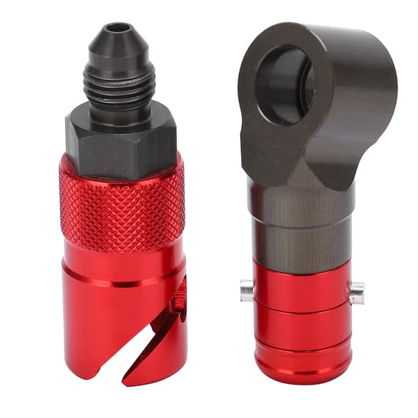 Bromsledning Quick Release Adapter Fitting Böjd Universal för oljebränsleslang Röd