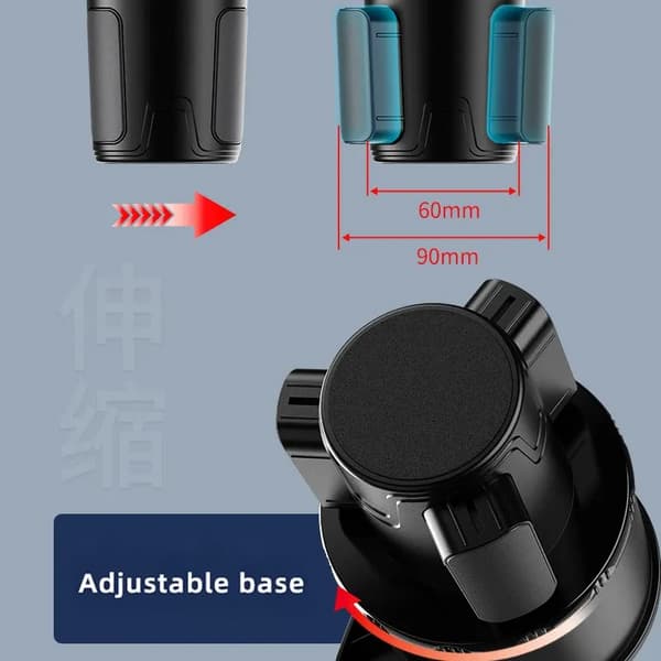 【BQ】Bil kopholder Expander adapter 360° Roterende pladeholder sort black large