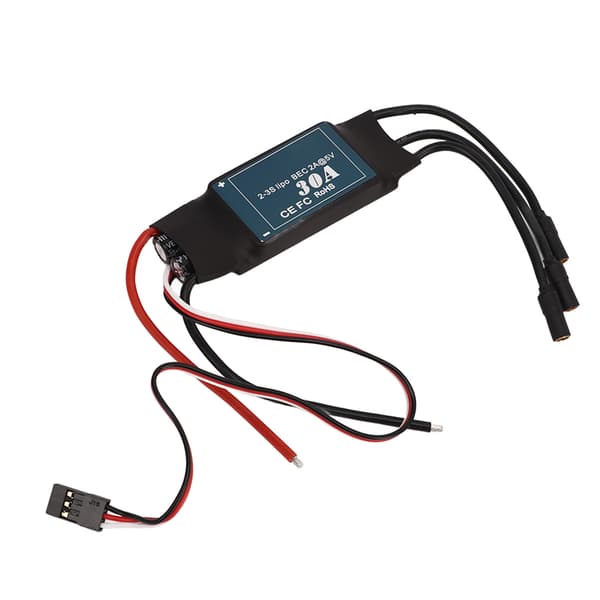 30A Børsteløs ESC Elektrisk Hastighetskontroller 5V 2A BEC Fastvinget RC Fly Helikopter Erstatning