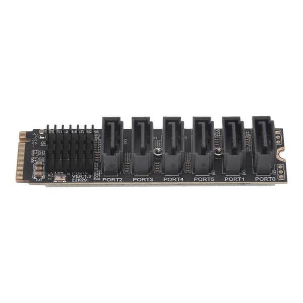 【BQ】M.2 NVME PCI-E PCIE X4 X8 X16 till 6-portars 3.0 SATA-adapterkort Riser ASM1166 Chassi Server PC Compu