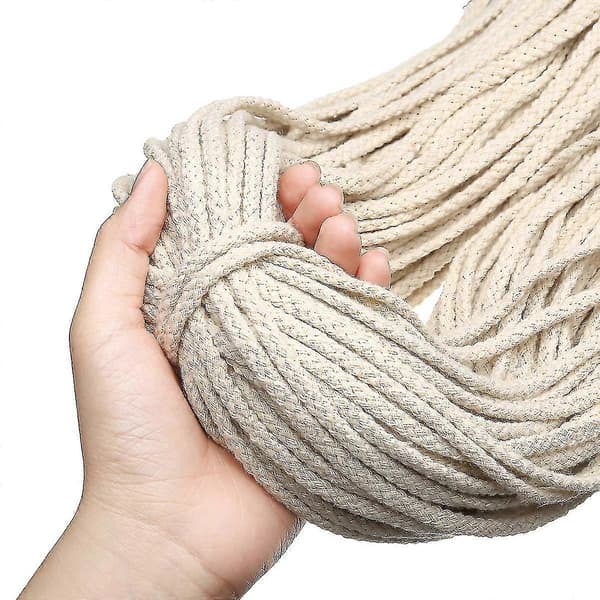 【BQ】5mm 100m Makramétau Beige S Håndarbeid