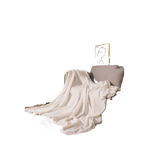 Fortykket ensfarvet ananasgitter Flanelletæppe Coral Velvet Sofatæppe Aircondition tæppe lurtæppe White 160*200cm