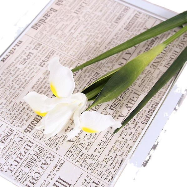 Imitasjon blomst irske ornamenter Pu Feel irsk iris kunstig falsk blomst bryllup dekorasjon blomst hjem White