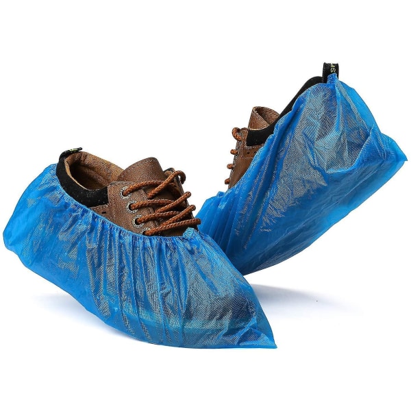 Skoöverdrag Disponibel 30-pack engångssko Stövelskydd Vattentäta halkfria skor Skyddsöverdrag Slitstarka kängor och skor, en one size passar alla, blå