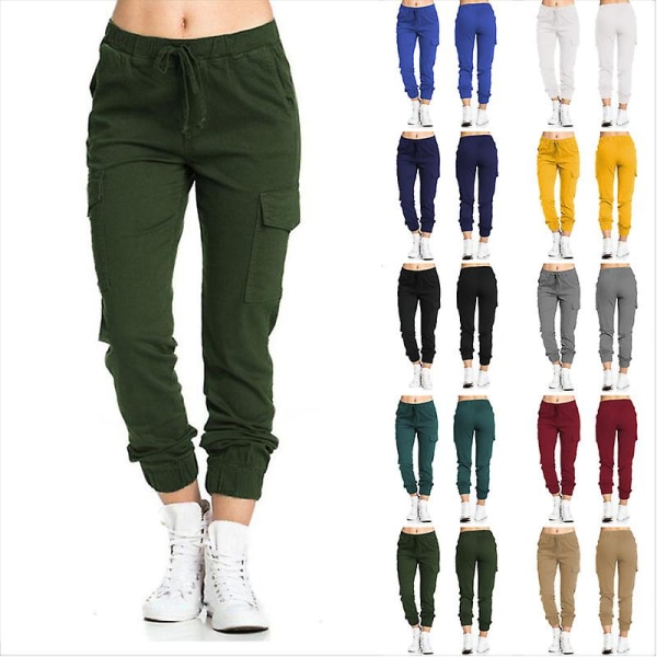 Casual elastiske bukser for kvinner Gurkemeie XL