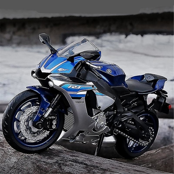 Hhcx-1:12 Yamah Yzf R1 Alloy Racing Sports Motorcycle Simulation Diecast Metal Cross-country Motorcycle Model Collection Kid Toy Gift Blue Retail box