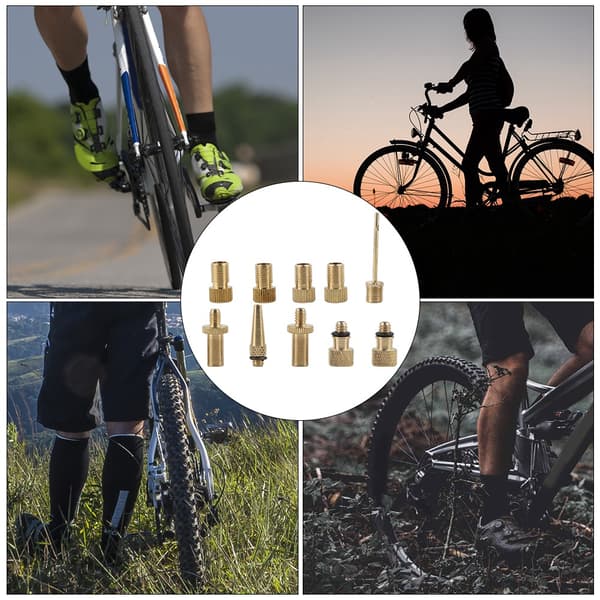 10 stk Cykelventil Omdannelsesdyse Pump Tool FR Til US Ventil Konverter