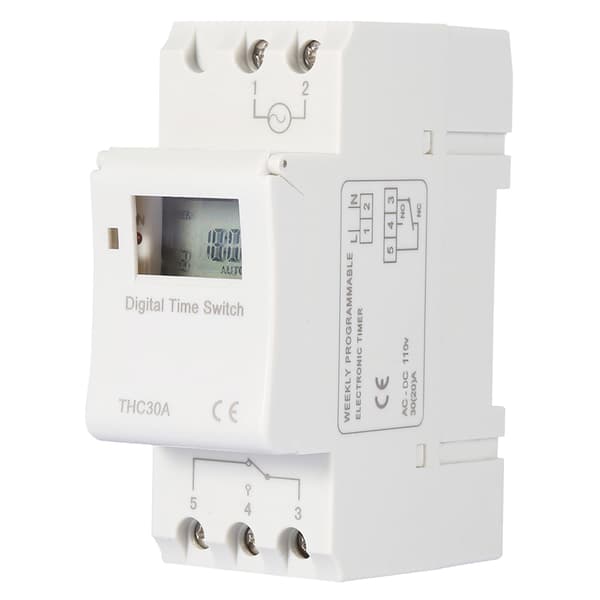 THC 30A Digital Timer Switch Programmerbar Elektronisk Tidskontrollbrytare (110V)