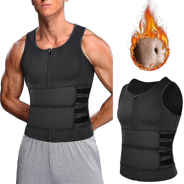 Mænd Shapewear Waist Trainer Sweat Vest Sauna Suit Workout Shirt