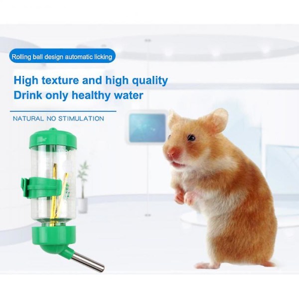Plast Hamster Drinker Vattenflaska Dispenser Matare Hängande marsvin Ekorre Kanin Dricksflaska Dricksvatten fontän green 125ml