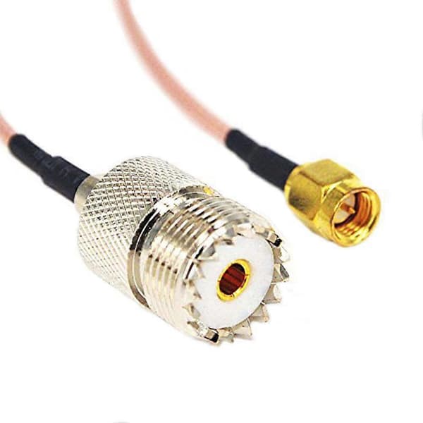 【BQ】Håndholdt antennekabel SMA han til UHF SO-239 hun Gold  silver