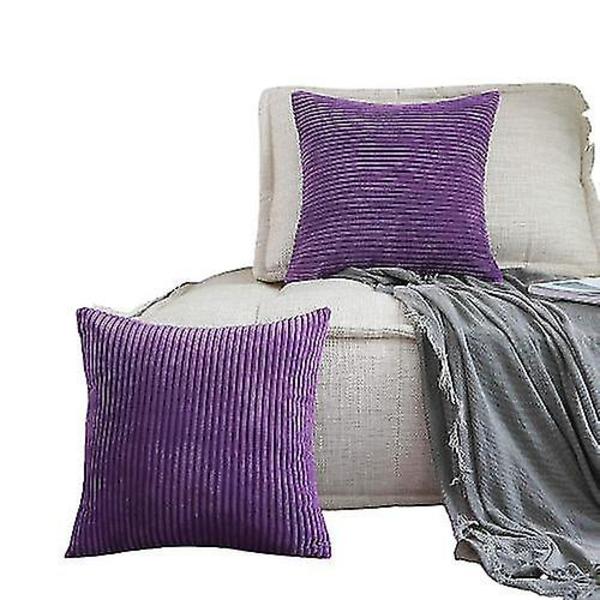 Putetrekk for sofastol, lilla, (45x45 cm, 18 tommer), 2 stk.