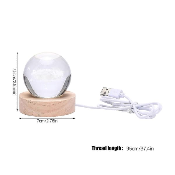 【BQ】LED Krystal Bordlampe USB 3D Måne Galakse Globus Natlys Børn Julepynt Gave solar system