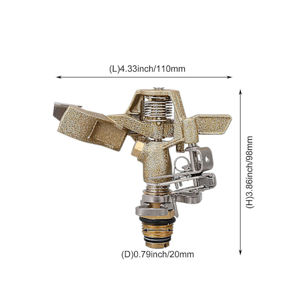 Sprinklere Sprinklerhoder Full Circle Messing Impact Sprinkler 1/2 Inch Messing Sprinkler Ty-8539
