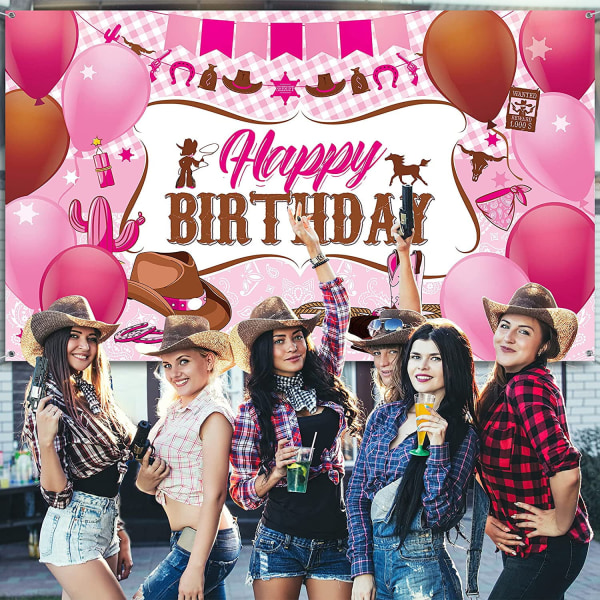 Western Cowgirl Birthday Birthday -koristeet, Wild West Cowgirl -teema syntymäpäivä