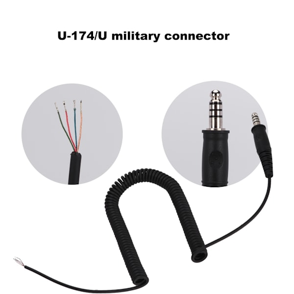 Militär anslutningsbyte Kabelfjäderadapter för Helikopterheadset U-174/U