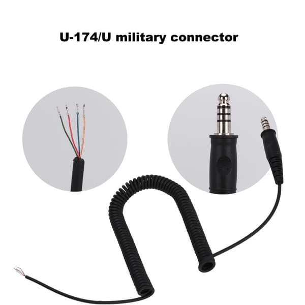 Militær tilkoblingsutskifting Kabelfjæradapter for Helikopterhodetelefon U-174/U