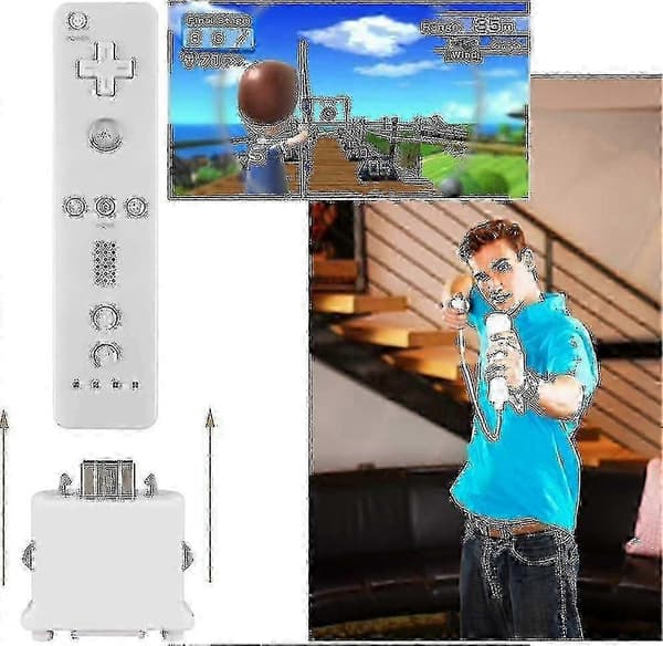 【BQ】2 Motion Plus Adapter Sensor til Wii Fjernbetjening, Motion Plus Adapter Accelerator Erstatning til Wii Motion Plus Adapter White