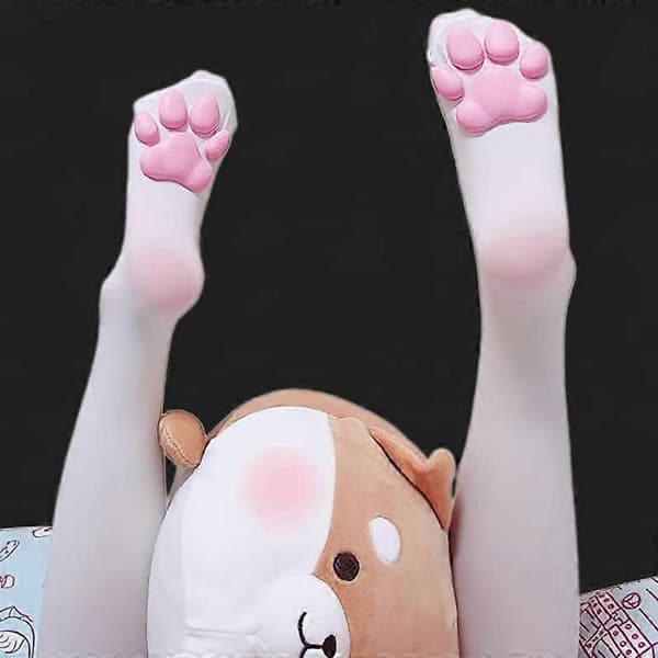 Kattelårhøje Strømper Handsker Sæt Ærmer Søde Bløde 3D Tåbønner Strømpehandsker Killing Klo Pad Strømper til Pige Kvinder Cosplay