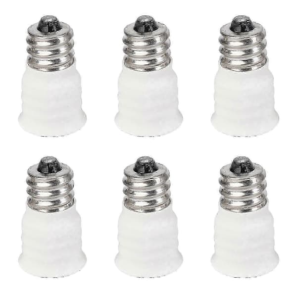 Lampeholderomformer, anti-aldring PBT-materiale, 6 deler E12 til E14, LED-sokkeladapter