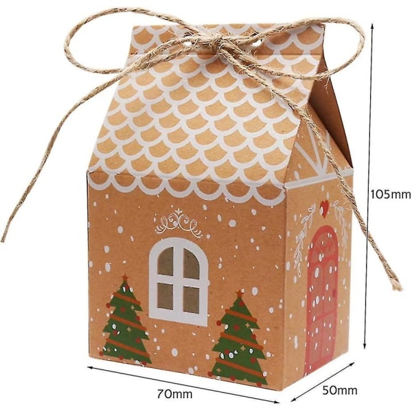 8 st julgransfest presentförpackningar, premium Kraftpapper godispåsar Presentförpackningar Dekor