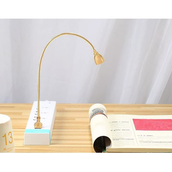 LED USB bordslampa Flexibel svanhals för Powerbank, PC Notebook Golden