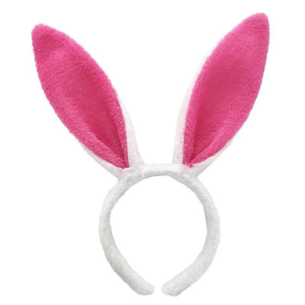 Sød kanin øre pandebånd påske voksne børn rekvisitter Plys hårbånd Bunny ear hårbånd Fest kostume dekorationer Hår tilbehør rose rød hvid rose red white