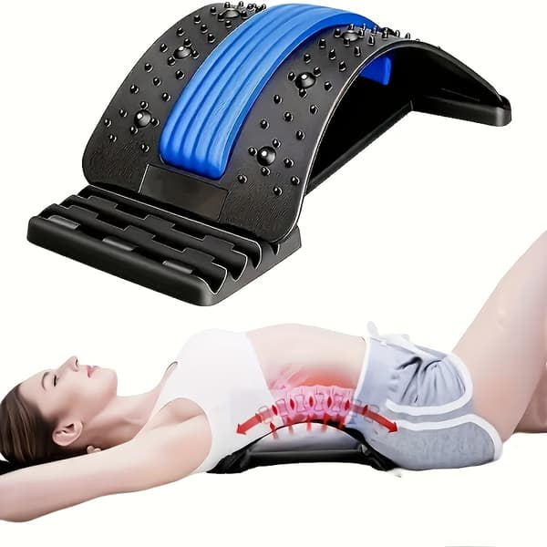 【BQ】3-lags rygstrækker & holdningskorrigerer, massage, ergonomisk Blå