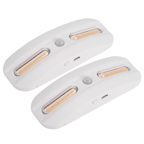 2 STK COB LED Bevegelsessensor Lys USB-Lading Skap Garderobe Nattlampe