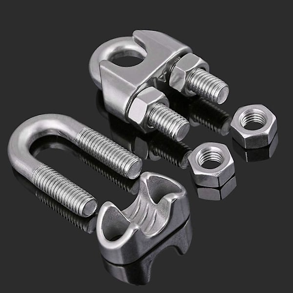 M6 Kabelbånd U Stigbøylebolt Kabelklemme 304 Rustfritt stål Kabelklemme Sadel Wire Tau klips5 stk