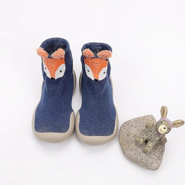 Baby taaperoille liukastumista estävät tohvelit lattia hengittävät paksut talven lämpimät kengät sukat Blue fox 28and29
