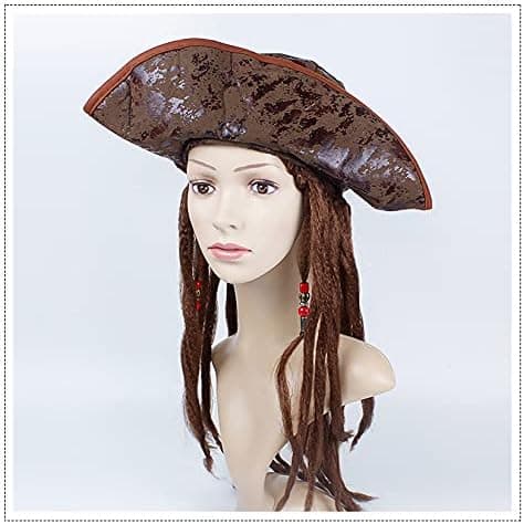 【BQ】Barn Buccaneer Karibisk TriCorn Pirathatt Dreadlocks Hår Ørering Patch Sett