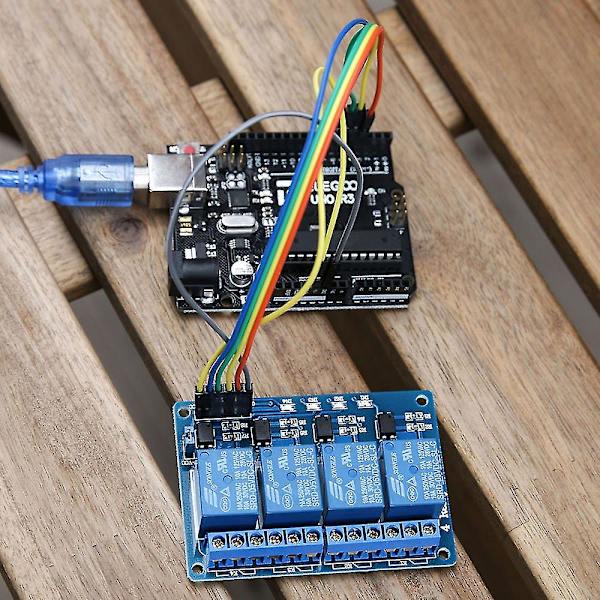 1 st 4 kanals 5v relämodul med optokopplarisolering, lågnivå