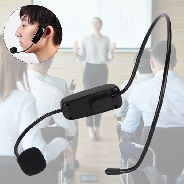Trådløs UHF-headsetmikrofon for undervisning, møter og reiseguider