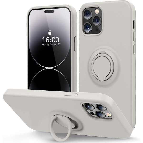 Yhteensopiva Iphone 14 Pro Max Fodral Med Ring Stativ | Flytande silikoni | Mikrokuituliina | anti-repa helkroppsstötsäkra skyddsfodral F