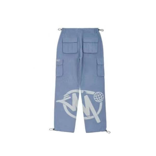 De nye Minus Two Cargo Pants Cargobukser Bløde bukser Pocket High Waist S Blue Blå XL