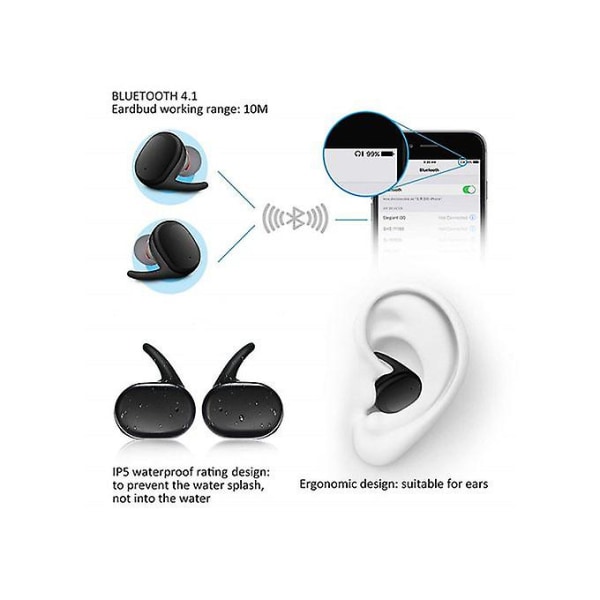 Fingerprint Touch Bluetooth Headset Støjreducerende stereoheadset