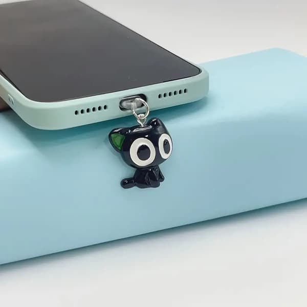 1kpl Halloween Sarjakuva Suurisilmäinen Kissa Pölysuoja, Sopii IPhone/Type-C Android-liitäntöihin 1pc for IPhone 5-14