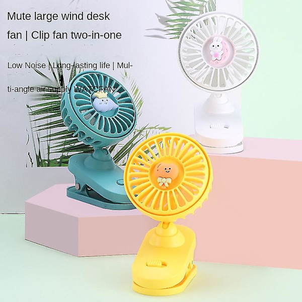Xiaomi Cartoon Desktop Ladattava Clip Mini Fan Student Dormitory Kannettava Clip Seinä USB Mini Tuuletin Led Valolla ja Ohjauksella pink