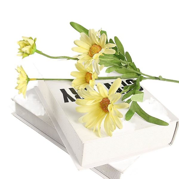 Simulering Krysantemum Krysantemum Buket Enkelt Daisy Bryllup Buedekoration Blomsterarrangement Krysantemum Simulering Blomst Falsk Blomst Sof yellow