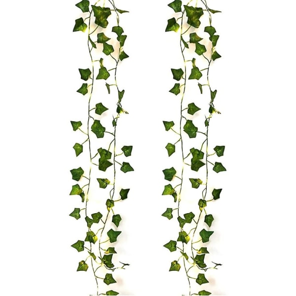 Kædelys Led kunstige planter Green Ivy Leaf, Vine Til Home Dcor Bryllup, 2m 20 LEDs (2 Stk Maple Leaf)