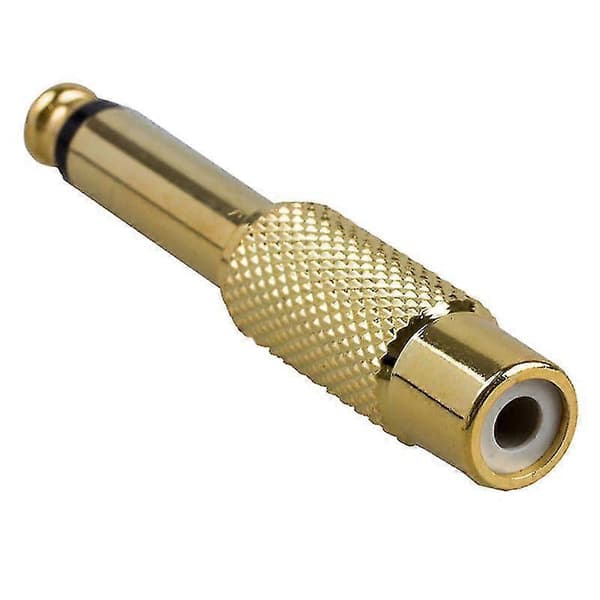 2 stk. 6,35 mm 1/4\" mono han-jack til RCA-hun-stik lydadapter kabelkonverter Hfmqv