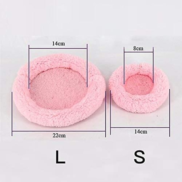 Blød, behagelig rund varm fleece-hamsterseng Sovemåtte til rotte, pindsvin, egern, marsvin, små dyr pink