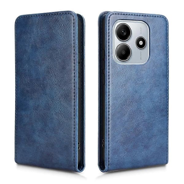 【BQ】Magnetiskt Vertikalt Flip Läder Telefonfodral Blu Blue For Redmi Note 14 5G